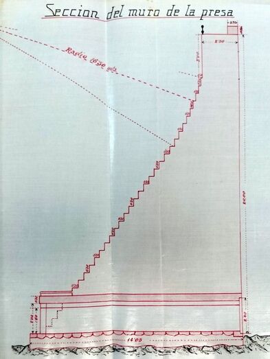 Perfil Tipo de la presa diseñada en 1924 (CIGC)