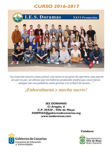 Anuario IES Doramas 2016 17 Contraportada