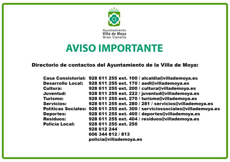 DIRECTORIO DE CONTACTOS AYTO