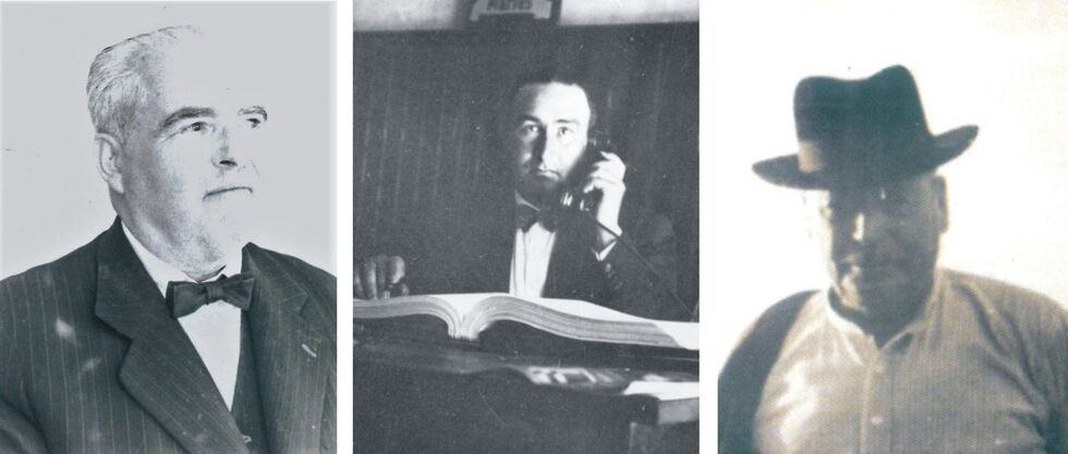 D. José Molina Domínguez, D. Juan Quesada Rodríguez y D. Martín González Medina