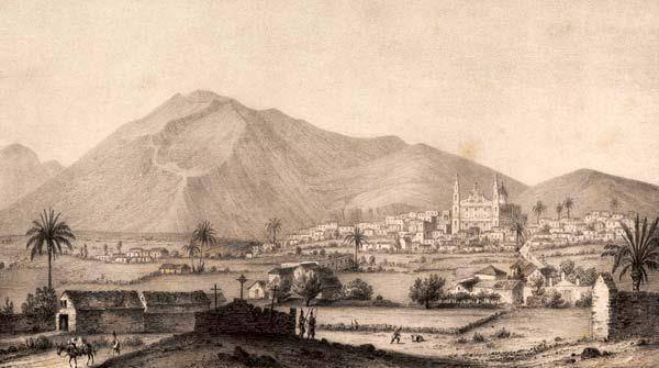 Vista de Gáldar y Amagro. J.J. Willians. Siglo XIX.