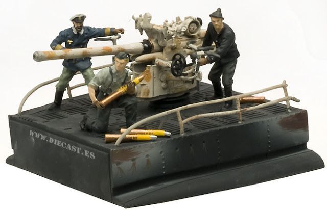 Maqueta cañón de 88 mm del U-37