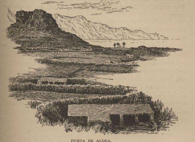 Agaete en 1883, dibujo de Olivia Stone, de su libro 