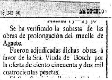 La adjudicación en el diario 
