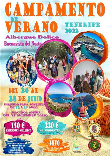 cartel campamento a tenerife