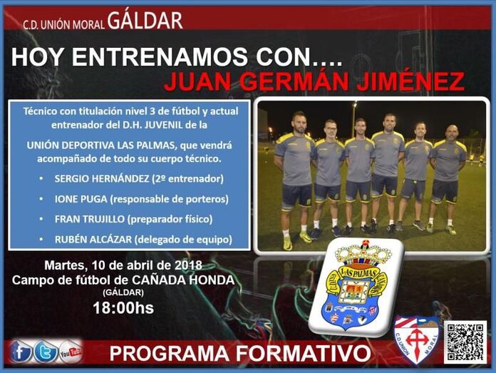 CARTEL hoy entrenamos con JUAN GERMAN
